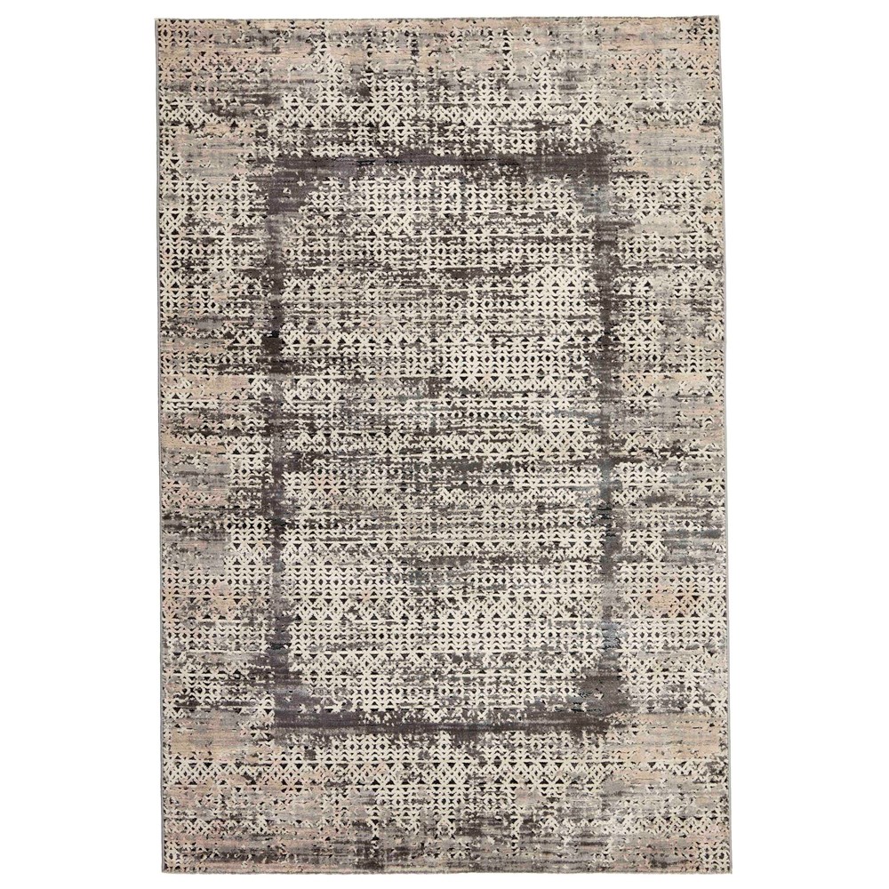 Noble Modern Abstract 7355A ZHX12 Rug in Charcoal Cream